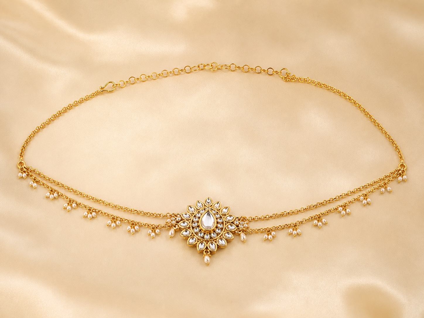 Delicate Kundan Waist Chain
